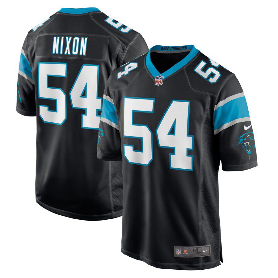 Men Carolina Panthers #54 Daviyon Nixon Nike Black Game Player NFL Jersey